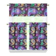 thumbnail image 1 of Elegant Classic 3-Piece Kitchen Curtains Set - Floral Paisley Vintage Boho Tier Panels with Valance, 54x18" + 2x27.5x36", Ethnic Pattern Semi-Sheer Rod Pocket Window Treatment for Small Windows, 1 of 6