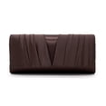 thumbnail image 1 of Elegant Classic Solid Satin Pleated Satin Flap Clutch Evening Bag Handbag, 1 of 5