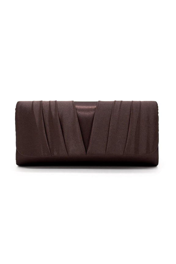 Elegant Classic Solid Satin Pleated Satin Flap Clutch Evening Bag Handbag