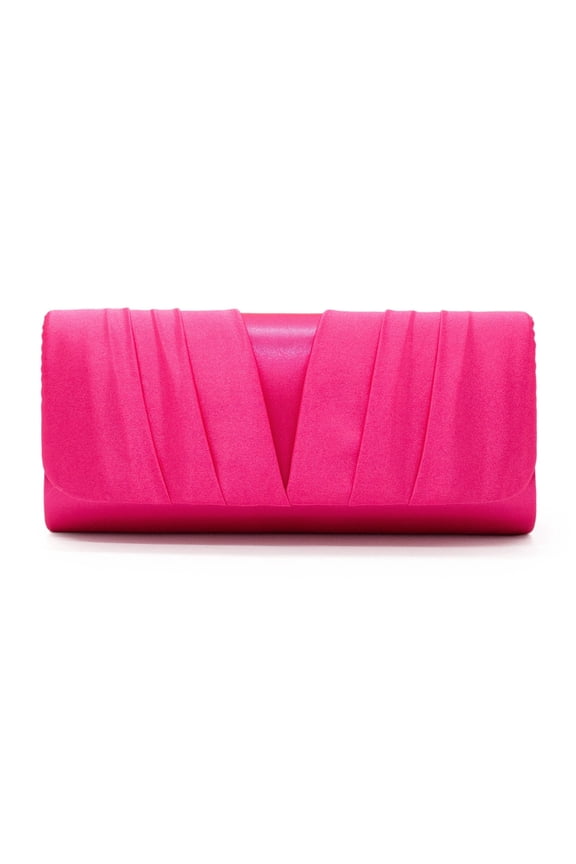 Elegant Classic Solid Satin Pleated Satin Flap Clutch Evening Bag Handbag
