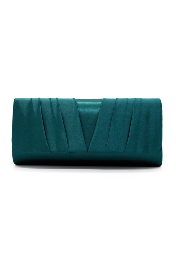 Elegant Classic Solid Satin Pleated Satin Flap Clutch Evening Bag Handbag