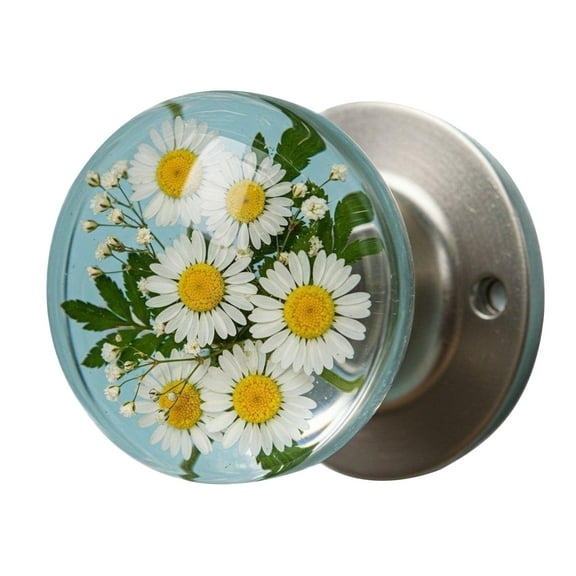Elegant Clear Flower Door Handle Retro Round Crystals Knob Artistics Bedroom Decoration Nature Styles Home Hardware