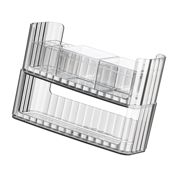 Elegant Clear Makeup Holders PET+PS Cosmetic Organizing Case Space Saving Makeup Storage Container Installation