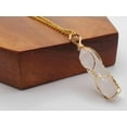thumbnail image 1 of Elegant Clear Quartz Wire Wrapped Necklace Gold Tone, 1 of 5