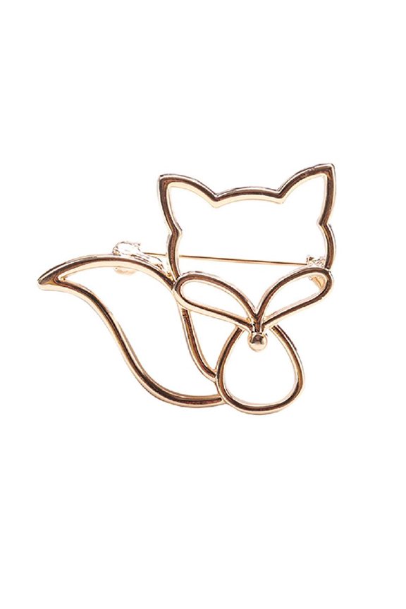 Elegant Clothing Jewelry Metal Hollow Foxes Brooch Pin Badges Alloy Texture