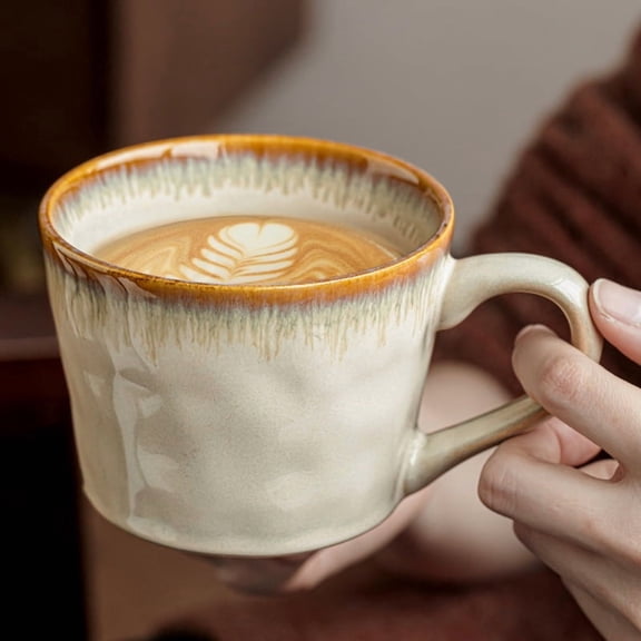 Elegant Cloud Pattern Ceramic Mug - 400ml Stylish Coffee and Tea Cup for Daily Use