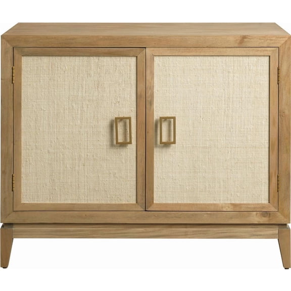 Elegant Coastal Style Bleached Raffia Cabinet