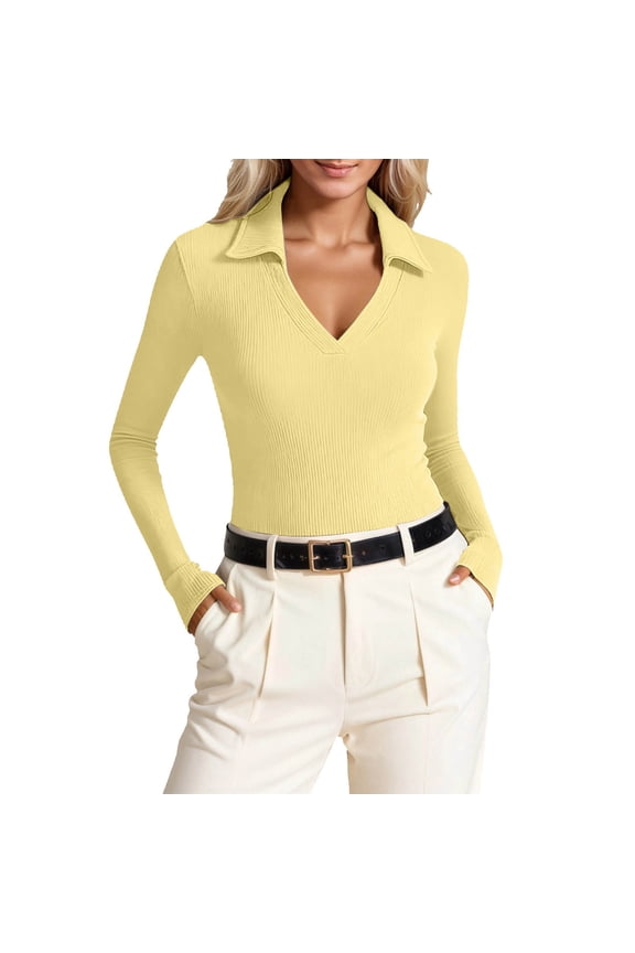 Elegant Collar Turtleneck Top Long Sleeve Slim Fit Basic Shirt For Fall Winter Season Casual And Wear