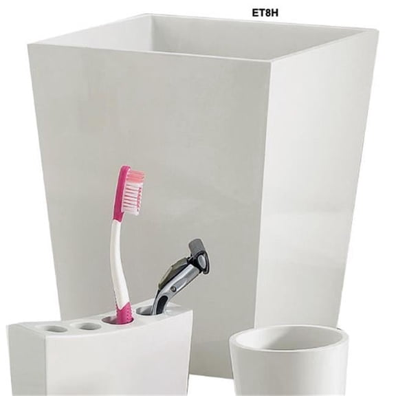 Elegant Collection 6 Quart Wastebasket - White Resin