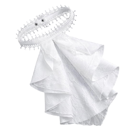 Elegant Colonial Detachable Collar Ruffle Drape Lace Trim Design Jabot Faux Collar for Women Daily and Halloween Party