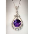 thumbnail image 1 of Elegant Color & Diamond Circle Pendant, Amethyst - 2 Size, 1 of 1