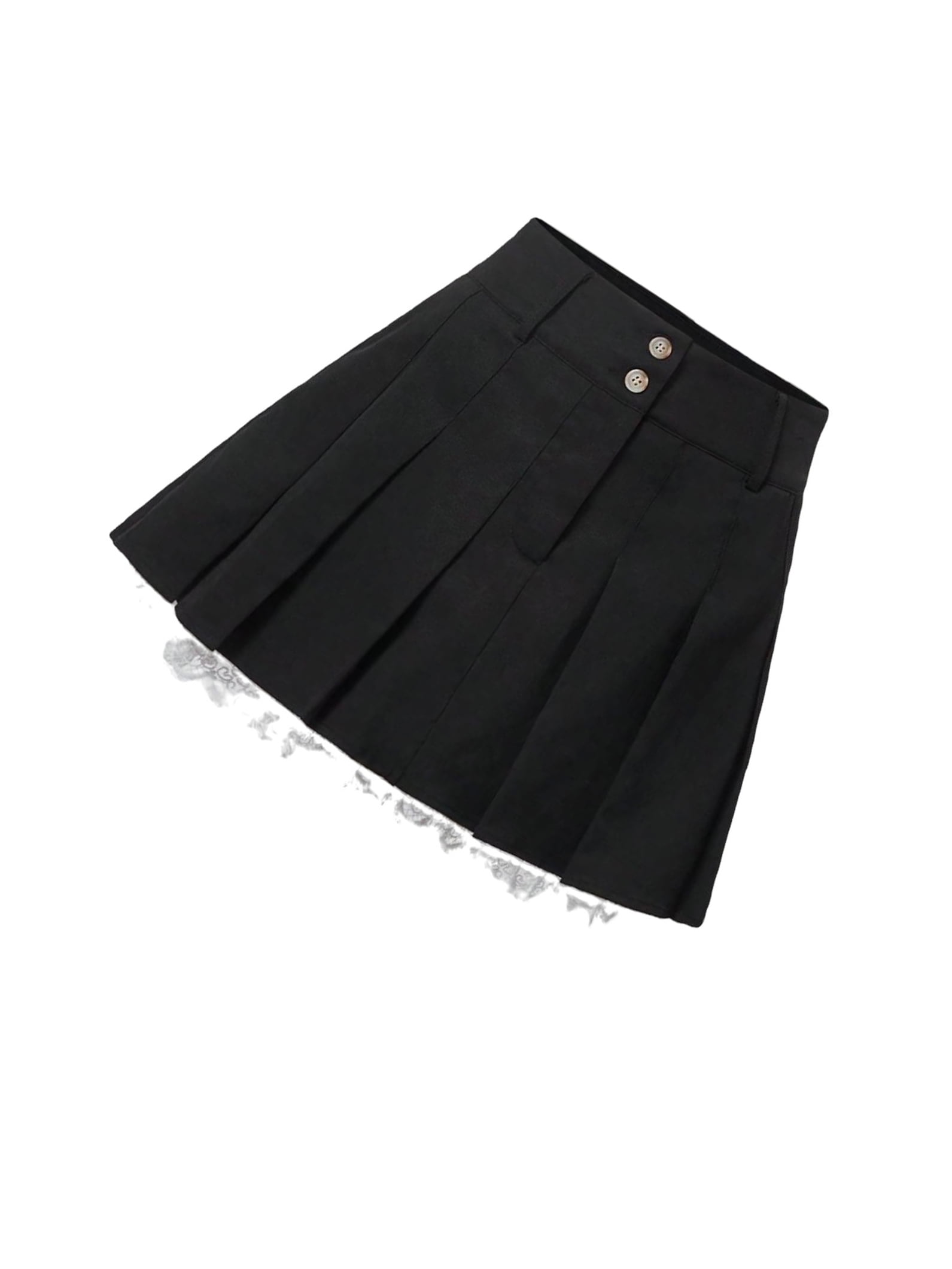 Elegant Colorblock Pleated Black Women Skirts - Walmart.com