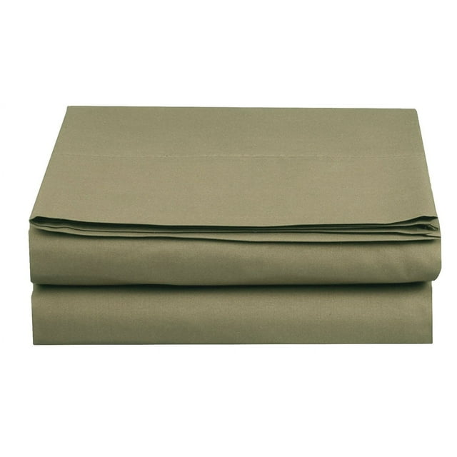 Elegant Comfort 1 Piece Flat Sheet Polyester Full Green 1500 Thread Count