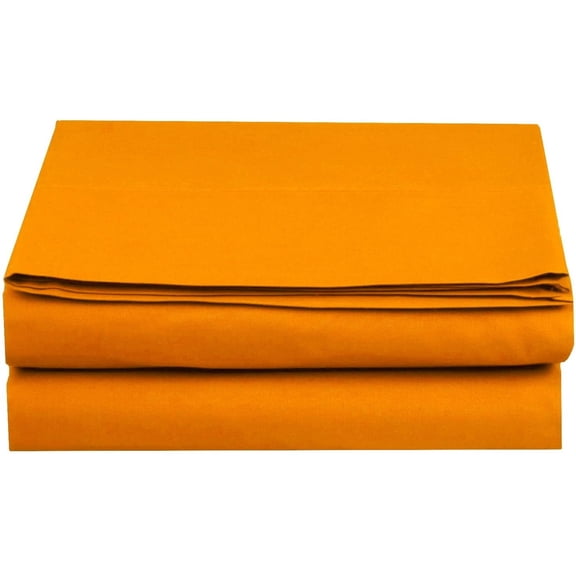 Elegant Comfort 1500 Premium Hotel Quality 1-Piece Flat Sheet, Softest Quality Microfiber - Queen Elite Orange