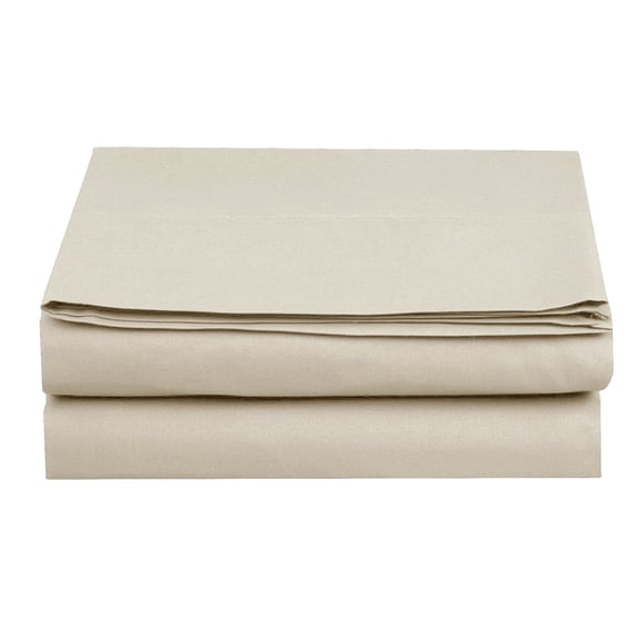 Elegant Comfort 1 Piece Flat Sheet Polyester Queen Off-White Solid 1500 Thread Count
