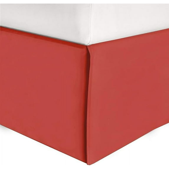 Elegant Comfort 1-Piece Solid Bed Skirt, 1500 Series, Minimalist Design with a Modern Look- Easy Care, Wrinkle and Stain Resistant, Bedskirt, Cali King, Terracotta Rust
