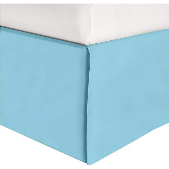 Elegant Comfort 1-Piece Solid Bed Skirt, 1500 Series, Minimalist Design with a Modern Look- Easy Care, Wrinkle and Stain Resistant, Bedskirt, Full, Aquamarine