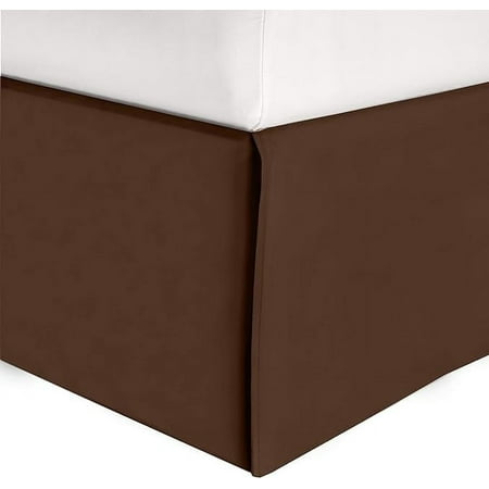 Elegant Comfort 1-Piece Solid Bed Skirt, 1500 Series, Minimalist Design with a Modern Look- Easy Care, Wrinkle and Stain Resistant, Bedskirt, Full, Java Brown