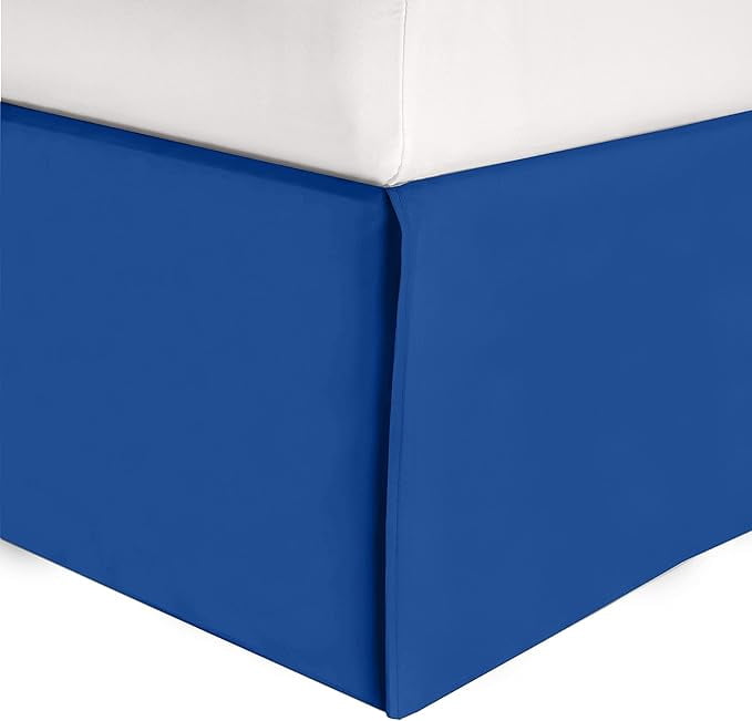 Elegant Comfort 1-Piece Solid Bed Skirt, 1500 Series, Minimalist Design with a Modern Look- Easy Care, Wrinkle and Stain Resistant, Bedskirt, King, Imperial Blue