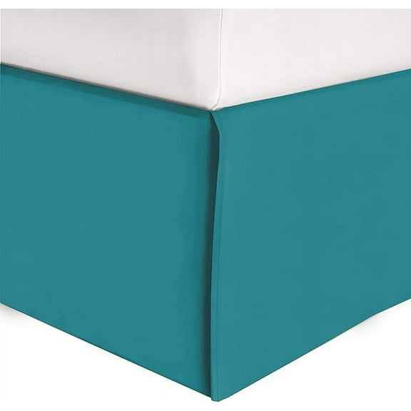 Elegant Comfort 1-Piece Solid Bed Skirt, 1500 Series, Minimalist Design with a Modern Look- Easy Care, Wrinkle and Stain Resistant, Bedskirt, King, Tempo Teal