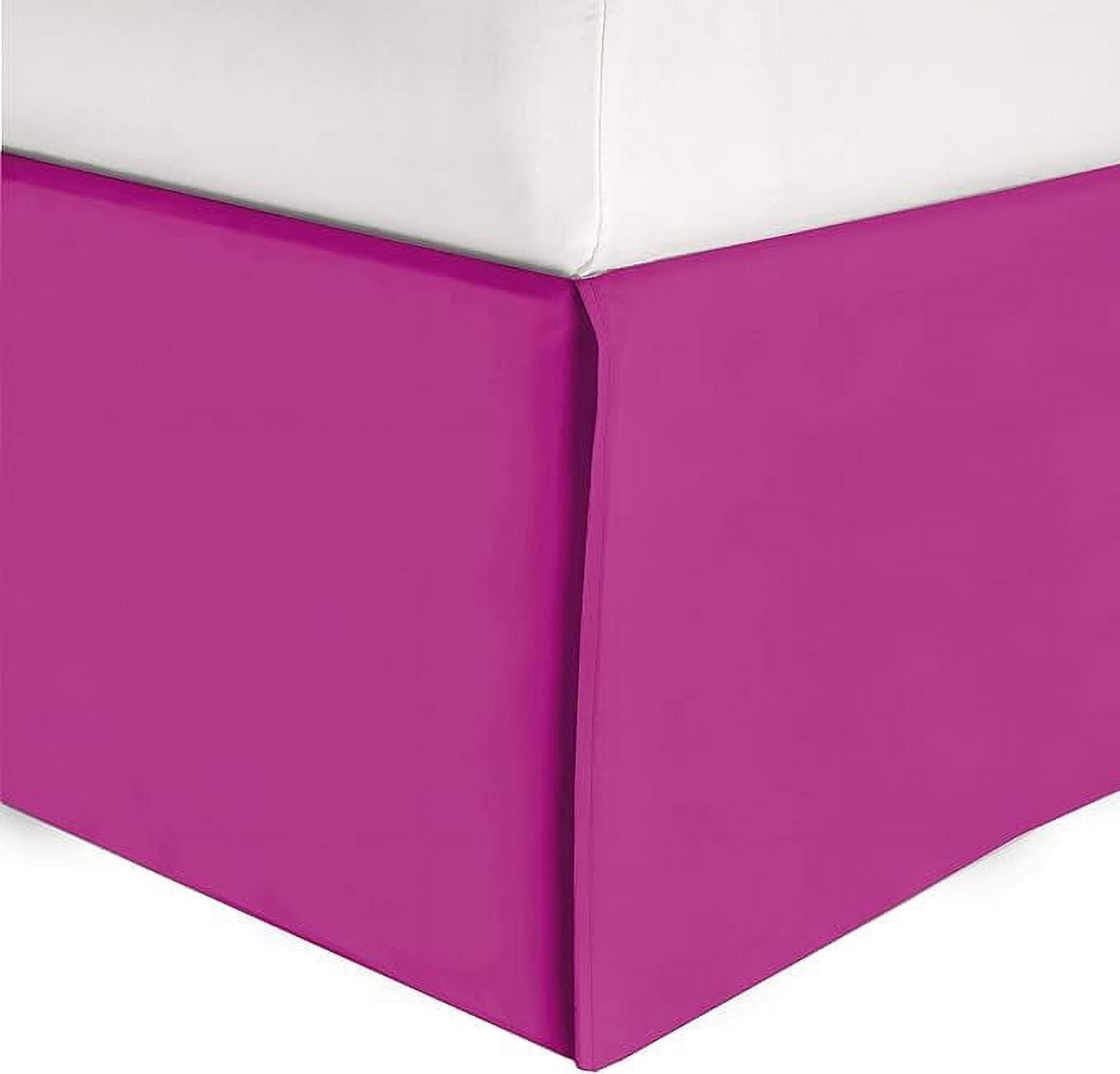 Elegant Comfort 1-Piece Solid Bed Skirt, 1500 Series, Minimalist Design with a Modern Look- Easy Care, Wrinkle and Stain Resistant, Bedskirt, Queen, Fuchsia Pink