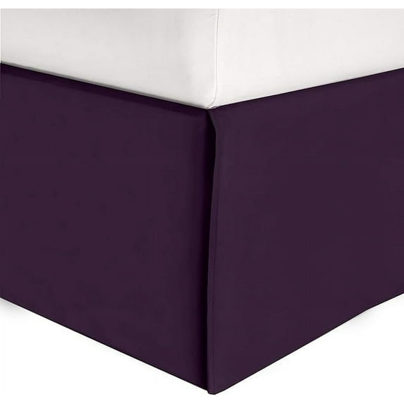 Elegant Comfort 1-Piece Solid Bed Skirt, 1500 Series, Minimalist Design with a Modern Look- Easy Care, Wrinkle and Stain Resistant, Bedskirt, Queen, Passionate Purple