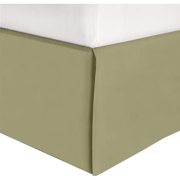 Elegant Comfort 1-Piece Solid Bed Skirt, 1500 Series, Minimalist Design with a Modern Look- Easy Care, Wrinkle and Stain Resistant, Bedskirt, Twin, Succulent Green