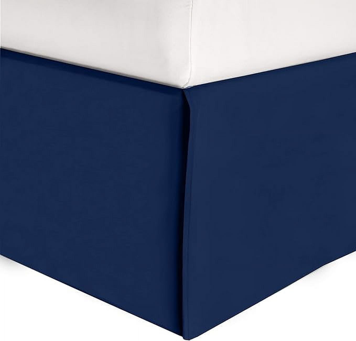 Elegant Comfort 1-Piece Solid Bed Skirt, 1500 Thread Count, Minimalist Design, Easy Care, Wrinkle and Stain Resistant , Cali King, Midnight Navy