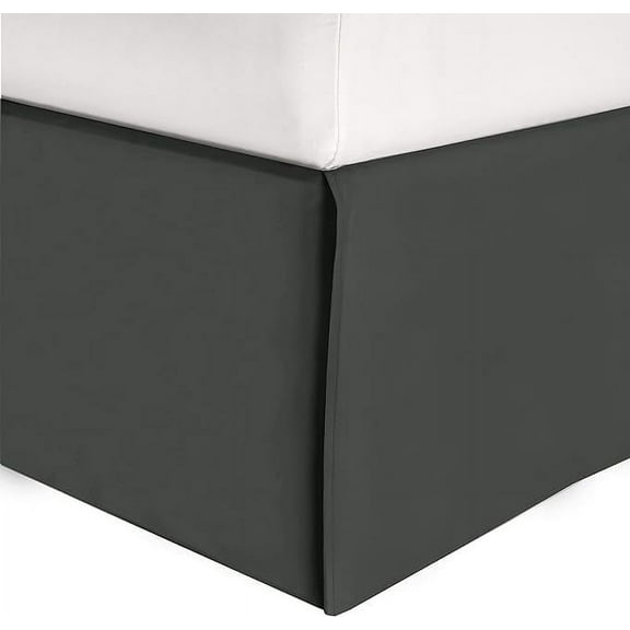 Elegant Comfort 1-Piece Solid Bed Skirt, 1500 Thread Count, Minimalist Design, Easy Care, Wrinkle and Stain Resistant , Full, Stormy Gray