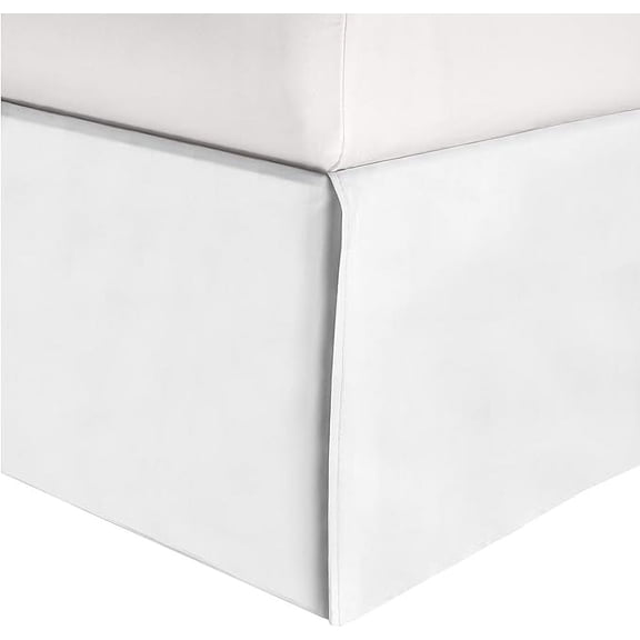 Elegant Comfort 1-Piece Solid Bed Skirt, 1500 Thread Count, Minimalist Design, Easy Care, Wrinkle and Stain Resistant , Queen, Frosty White