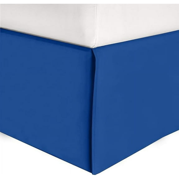 Elegant Comfort 1-Piece Solid Bed Skirt, 1500 Thread Count Quality, Minimalist Design with a Modern Look- Easy Care, Wrinkle and Stain Resistant, Bedskirt, Cali King, Imperial Blue
