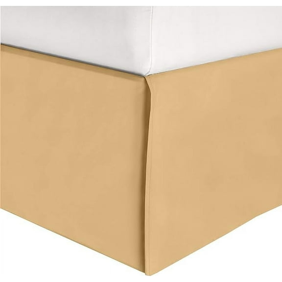 Elegant Comfort 1-Piece Solid Bed Skirt, 1500 Thread Count Quality, Minimalist Design with a Modern Look- Easy Care, Wrinkle and Stain Resistant, Bedskirt, King, Empire Gold