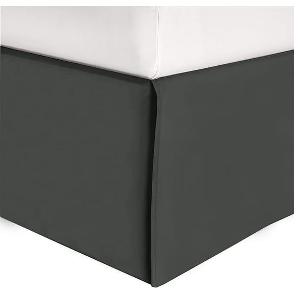 Elegant Comfort 1-Piece Solid Bed Skirt, 1500 Thread Count Quality, Minimalist Design with a Modern Look- Easy Care, Wrinkle and Stain Resistant, Bedskirt, Queen, Stormy Gray