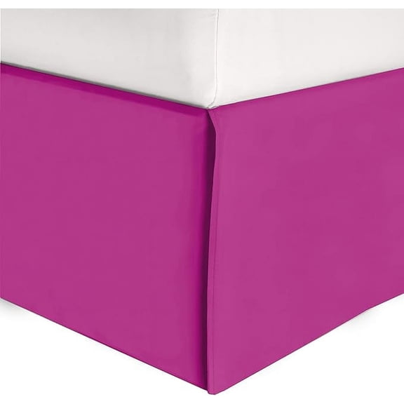 Elegant Comfort 1-Piece Solid Bed Skirt, 1500 Thread Count Quality, Minimalist Design with a Modern Look- Easy Care, Wrinkle and Stain Resistant, Bedskirt, Twin, Fuchsia Pink
