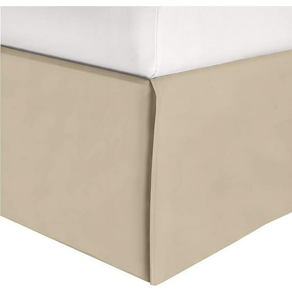 Elegant Comfort 1-Piece Solid Bed Skirt, 1500 Thread Count Quality, Minimalist Design with a Modern Look- Easy Care, Wrinkle and Stain Resistant, Bedskirt, Twin, Macadamia Beige