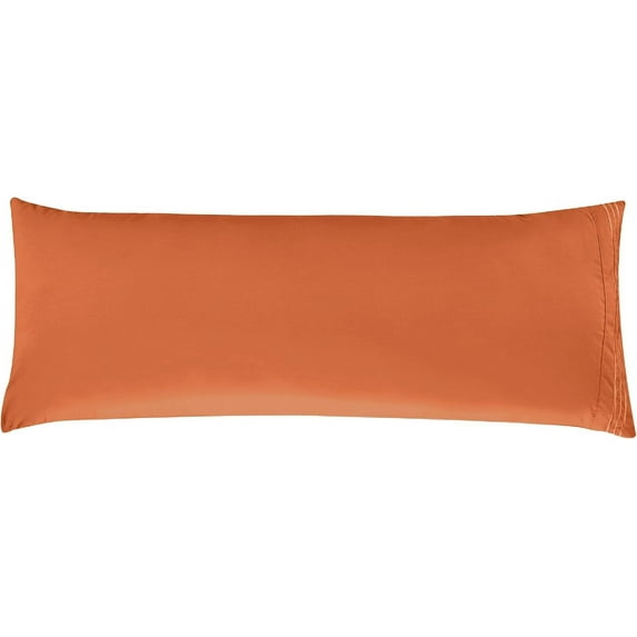 Elegant Comfort 1-Piece Solid Microfiber Pillowcase Set, 1500 Hotel Quality, Wrinkle & Stain Resistant, Soft & Smooth Weave, Body Pillowcase, Coral