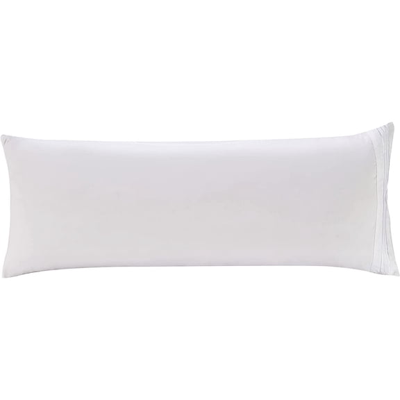 Elegant Comfort 1-Piece Solid Microfiber Pillowcase Set, 1500 Hotel Quality, Wrinkle & Stain Resistant, Soft & Smooth Weave, Body Pillowcase, White