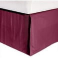 thumbnail image 1 of Elegant Comfort 1-Piece Striped Bed Skirt, 1500 Series, Stylish Design, Pleated for a Clean Look- Easy Care, Wrinkle and Stain Resistant, Stripe, King, Burgundy, 1 of 7