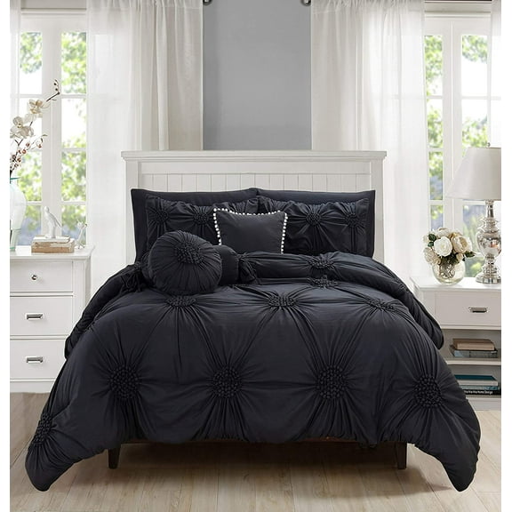 Elegant Comfort 10 Piece Bed Sheets King/Cal King Black Sunflower-2000 Thread Count Microfiber