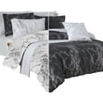 thumbnail image 1 of Elegant Comfort 10-Piece Bed-in-a-Bag, Multi-Ruffle Comforter Set, Includes Bed Sheet with Double Sided Storage Pockets & Decorative Pillows, Multi-Ruffle Comforter, Twin, Black/White, 1 of 5