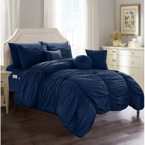 Elegant Comfort 10 Pieces Comforter Set, King
