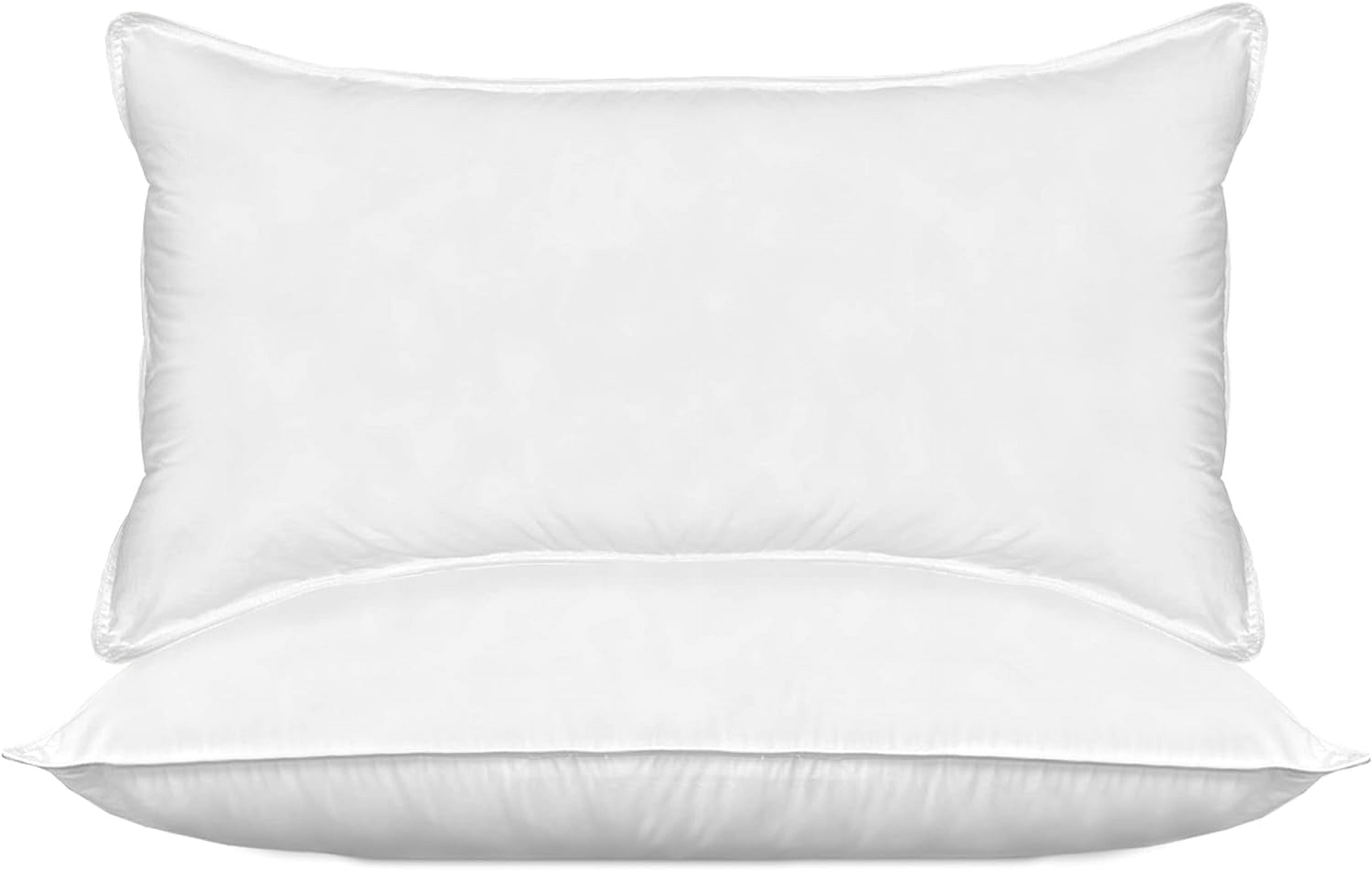 Elegant Comfort 100% Cotton Shell Solid Hotel Pillows, Super Plush Bed Pillows for Side Back & Stomach Sleepers, Cooling Gel-Infused Filling, 2-PACK Standard/Queen Pillow Set