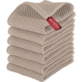 thumbnail image 1 of Elegant Comfort 100% Turkish Cotton 6-Pack Waffle Kitchen Towels - Quick Drying and Absorbent Kitchen Dishcloth Towels, Soft Multi-Purpose Cleaning Towels, 13 x 13, Taupe, 1 of 5