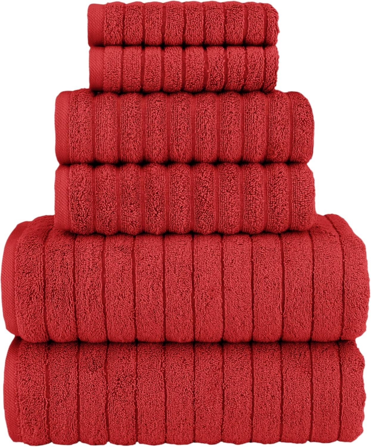 Elegant Comfort 100% Turkish Cotton Corduroy Ribbed Luxury Bath Towels ...