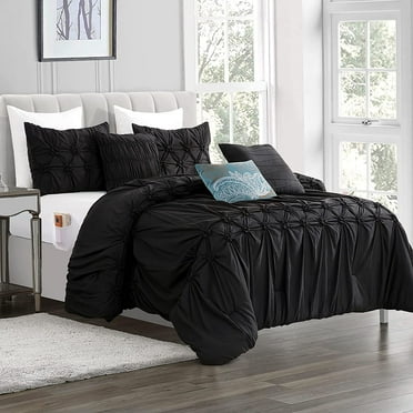 Elegant Comfort 12-Piece Bed-in-a-Bag, Ella Microsuede Comforter Collection with 6-Piece Sheet Set, Smart Pockets and Decorative Pillows, All Season Bedding, King/California King, Black