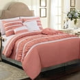 thumbnail image 1 of Elegant Comfort 12-Piece Bed-in-a-Bag, Isabella Pleated Ruched Ruffled Comforter Set, 6-Piece Sheet Set Featuring Smart Pockets, Decorative Pillows, All Season Bedding, California King, Dusty Rose, 1 of 4
