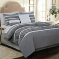 thumbnail image 1 of Elegant Comfort 12-Piece Bed-in-a-Bag, Isabella Pleated Ruched Ruffled Comforter Set, 6-Piece Sheet Set Featuring Smart Pockets, Decorative Pillows, All Season Bedding, California King, Silver, 1 of 4
