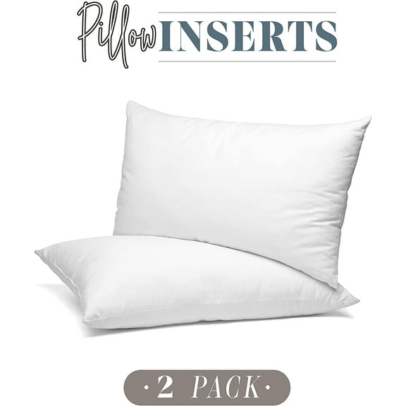 Elegant Comfort 12 x 20 Throw Pillow Inserts - 2-PACK Pillow Insert Poly-Cotton Shell with Siliconized Fiber Filling - Square Form Decorative for Couch Bed Inserts, , 12 x 20 inch