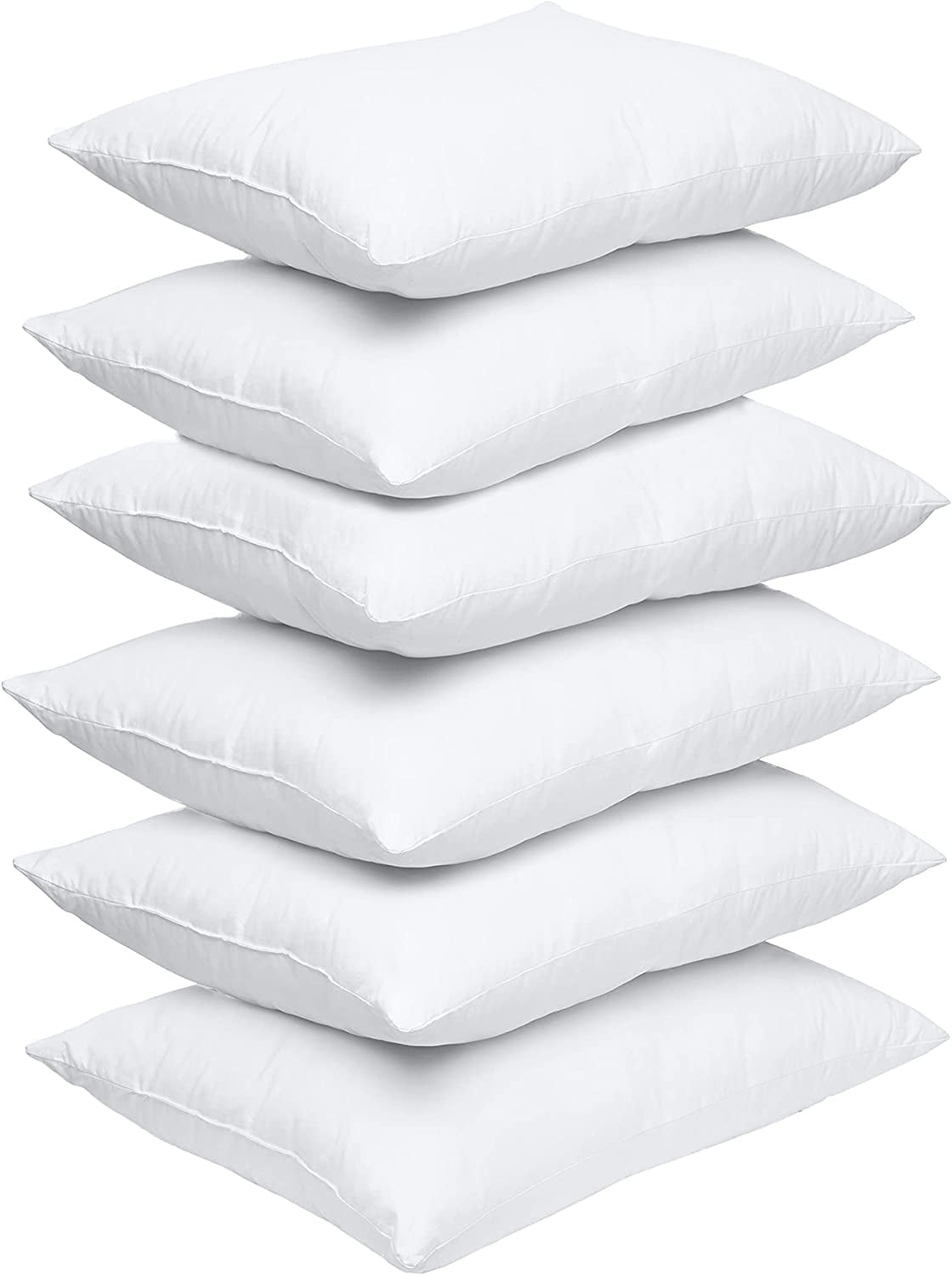 White Poly-Cotton 12x20 Pillow Inserts Set of 6