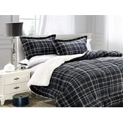 Elegant Comfort 1500 Premier Hotel Collection Queen Comforter Set Gray Plaid